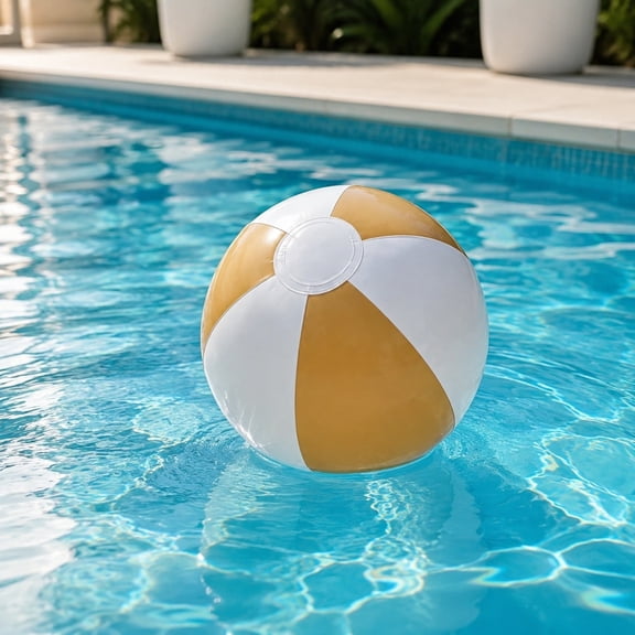 Gallickan PVC Inflatable Beach Ball, Outdoor Water Play Toy for Pool and Beach Fun, 1pc Coffee