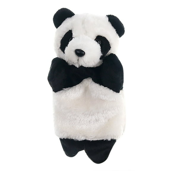 Gallickan Panda Hand Puppets, 10" Plush Panda Toys for Kids Imaginative Pretend Play Storytelling, Social Skills Activities Emotional Learning Activities, Black