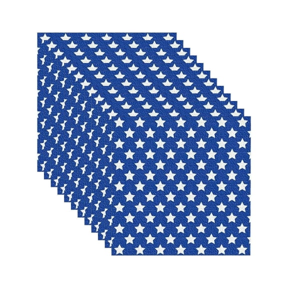 Gallickan Paper Napkins, 12 Pack 6x6 Inch Patriotic Star Flag Design, Disposable Party Decor Kitchens Supply, Independence Day Celebration Decoration, Blue