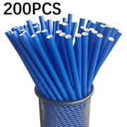 Gallickan Paper Straws, Disposable Soild Color Straws 200 Pack - Biodegradable, Durable and Eco friendly - Non-soggy Paper Straws for Drinking and Crafts, Blue