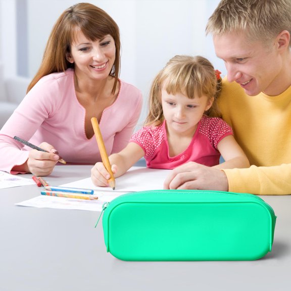 Gallickan Pencil Case, Large Capacity Silicone Organizer Concise, Storage for Sch+ool Supplies, Easy Clean Bag for Pens Tools and, B