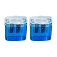 thumbnail image 1 of Gallickan Pencil Sharpener, Multicolor Transparent Pencil Planer, 2 Pack Supply for Office, Home, Art Class, Pink Green Yellow Blue, Blue, 1 of 6