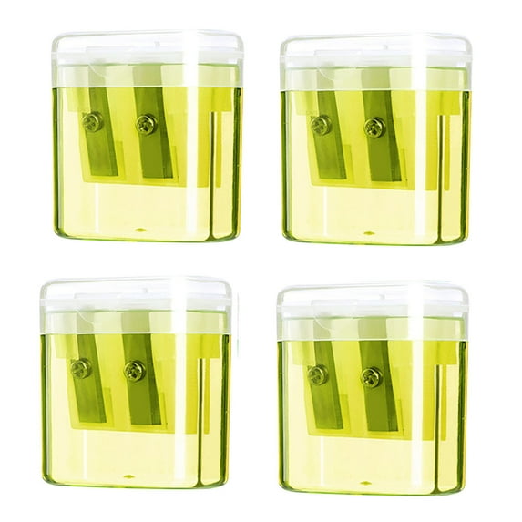 Gallickan Pencil Sharpener, Transparent Tool, 4 Pack Set, Ergonomic Design For Office, Home, Classroom, Yellow