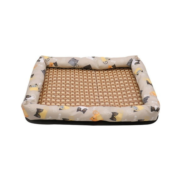 Elainilye Pet Cooling Gel Pad, Dog Kennel Mat for Heat Relief All Season Use, Breathable Anti Slip Bedding for Animals in Summer, White