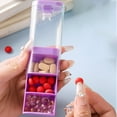 thumbnail image 1 of Gallickan Pill Organizer, 3 Compartment Daily Medication Box Portable, Clear Slide Out Separate Sections, Thickened Storage for Pills Easy Management, Purple, 1 of 6
