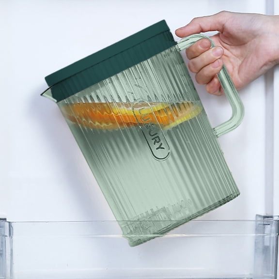Gallickan Pitcher with Lid, 67 oz Plastic Water Jug for Party Drink, Beverage Dispenser for Fridge, BPA-Free Drink Container, Dishwasher & Freezer Safe, Green