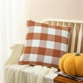 thumbnail image 1 of Gallickan Plaid Pillow Cover, 18x18in Fall Throw Cushion Case, Autumn Sofa Decor for Porch, Thanksgiving Home Accent Orange, C, 1 of 6