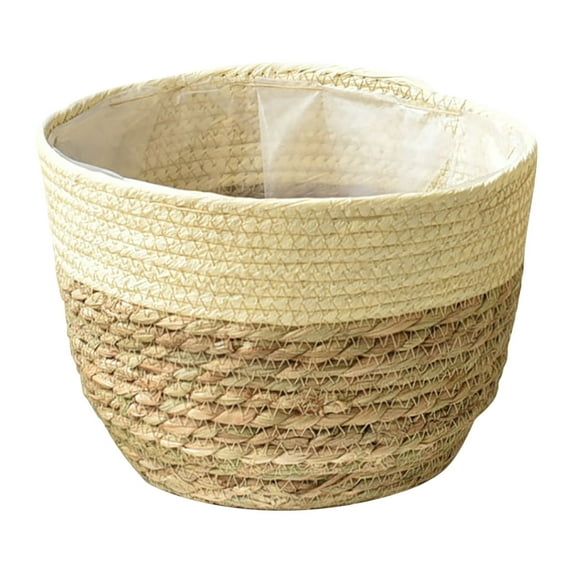Gallickan Plant Basket, Woven Plant Coiled Basket, Decorative Flower Pot Cover Closet Storage Bin Table Desk Organizer for Home Decor, L