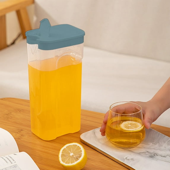 Gallickan Plastic Pitcher with Lid, 40 oz Iced Tea Pitchers, BPA-Free Water Jug, Dishwasher & Freezer Safe, Great for Water, Juice & Fridge Storage, Blue