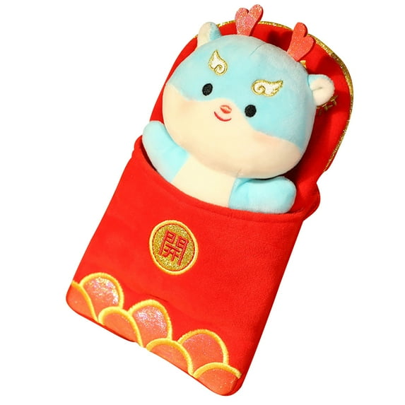 Gallickan Plush Dragon Stuffed Animal, 7.8 Inch Red Envelope Dragon Doll Plushies - Soft Dragons Blessing Plush Toys, Great for Dragons Year Kids, D