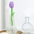 thumbnail image 1 of Gallickan Plush Flower, Stuffed Flower Bendable Stems Plush Bouquet Toy Soft Rose Flower 10.2 Inch for Classroom Gift Girl Girlfriend Wife, Purple, 1 of 6