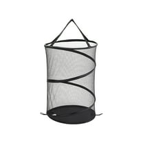 Elainilye Pop-Up Laundry Hamper, Mesh Laundry Hamper 50L Foldable Laundry Basket with Handle Collapsible Clothing Storage Basket for Laundry Room, Bathroom, Dorm, B