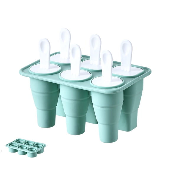 Elainilye Popsicle Molds, 6 Pieces Popsicle Molds Silicone BPA Free Ice Pop Easy Release Popsicle Molds, Ice Pop Easy Release, Ice Molds, Mint Green
