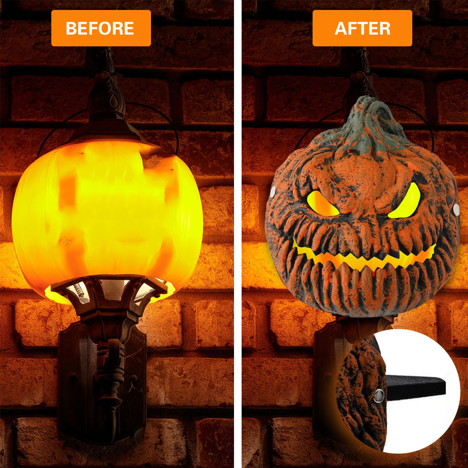 Gallickan Pumpkin Porch Light Cover, 2 Pack Halloween Lights Covers Halloween Decorations for Porch, Garage, Front Door, Outdoor, Ceiling lamp, Multicolor