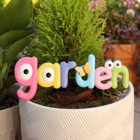 Gallickan Resin Garden Letter Insert Outdoor Letter Stake Decorative Yard Sign Waterproof Alphabet Ornament for Lawn Pathway Flowerbed Welcome Decor