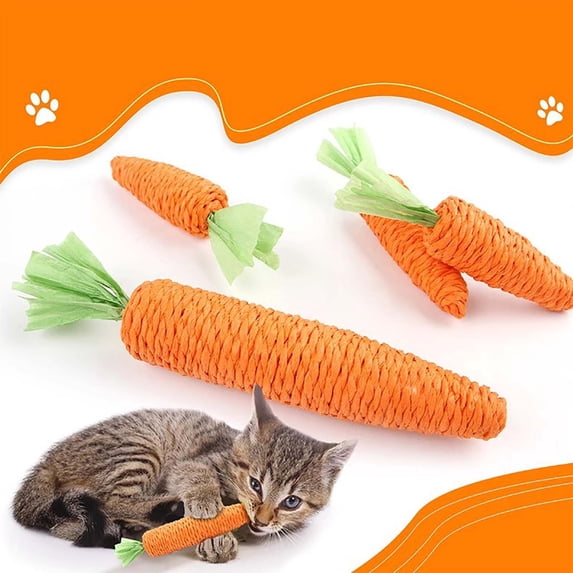 Gallickan Rope Carrot for Cat, 10 Pcs Cat Chew Toy, Interactive Cat Toys Teaser Chewing Toy for Small Medium Large Cat Outdoor Exercise & Training, Large