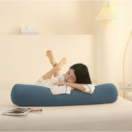 Gallickan Round Body Pillow, Removable Washable 24x6 Inch Leg Support Pillow, Comfortable for Side Sleeping and Sofa Bed, Great for Living Room Home Relaxation, Dark Blue
