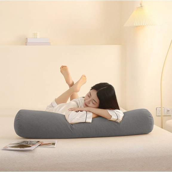 Gallickan Round Body Pillow, Removable Washable 24x6 Inch Leg Support Pillow, Comfortable for Side Sleeping and Sofa Bed, Great for Living Room Home Relaxation, Gray