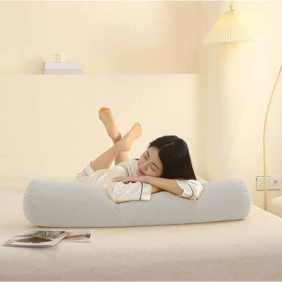 Gallickan Round Body Pillow, Removable Washable 24x6 Inch Leg Support Pillow, Comfortable for Side Sleeping and Sofa Bed, Great for Living Room Home Relaxation, White