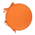 thumbnail image 1 of Gallickan Round Chair Pad, Seat Cushion Solid Color Soft Chair Pads with Tie Comfy Velvet Cushion Pillow for Kitchen Dining Office Chair Kids Reading, 12 inch, Orange, 1 of 4