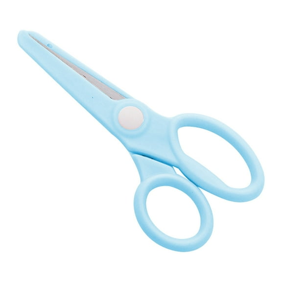 Gallickan Safety Scissors, Small Blunt Tip Craft Paper Cutting Tool, Anti-Pinch for Easy Hand Protection, Handy Supplies for Arts Office and Home Use, Blue