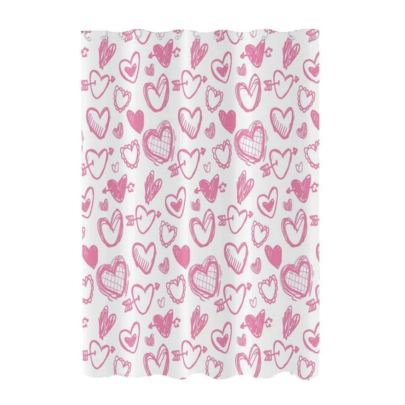 Gallickan Shower Curtain, Valentine's Day Themed Bathroom Curtain, Waterproof Fabric Curtain with Hooks, 71 x 35 Inch Decorative Toilet Partition for Bathroom Decor, B