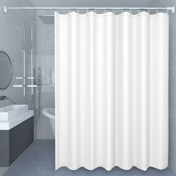 Gallickan Shower Curtain Waterproof, Solid Color Bathroom Partition, Easy Hanging No Drill Design for Tub Cover Privacy, White
