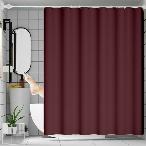 Gallickan Shower Curtain, Waterproof and Mildew Proof Polyester Fabric, 72 x 72 Inches Solid Color Bathroom Partition for Bath Tub, Red