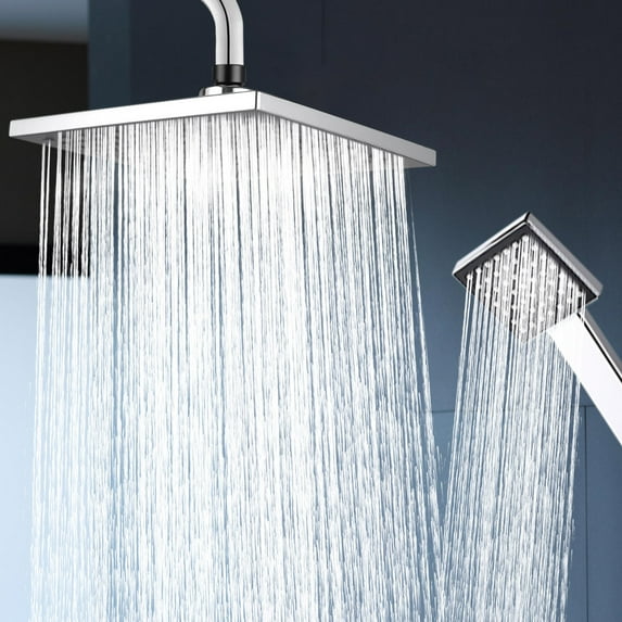 Gallickan Shower Head, High Pressure Rainfall Shower Head with Handheld Showerhead, Adjustable Spray Modes - Ultra-Thin Design - Pressure Boosting, Silver