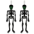 thumbnail image 1 of Gallickan Skeleton Ornament, 2Pcs Glitter Poseable Hanging Decor 26 Inch Tall, DIY Party Supplies Yard Home, Halloween Shiny Bone Decoration, Black, 1 of 5