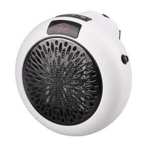 Gallickan Small Space Heater Plug In, Mini Wall Mount Portable Heaters for Indoor Use Bedroom, Thermostat, 12-Hour Timer, Overheating Protection, Ceramic Heating, White