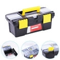 thumbnail image 1 of Gallickan Small Tool Box, Plastic Tool Boxes with Handle, Double-Layer Removable Tray with Dual Lock Secured, Red Toolbox for Home, Black, 1 of 9