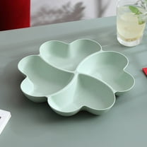 Gallickan Snack Tray, Heart Shape Dried Fruit Partitioned Serving Dish, Wheat Straw Eco-Friendly Home Party Candy Nut Box for Coffee Table Decor, Green