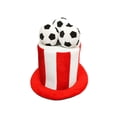 thumbnail image 1 of Gallickan Soccer High Hat Cap, Breathable Fabric Novelty Hat for Soccer Fans, Red, 1 of 6