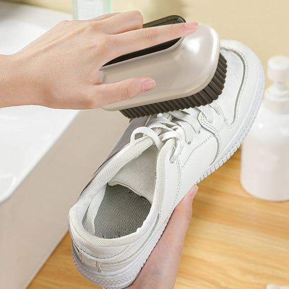 Gallickan Soft Bristle Shoe Brush, Multi-Purpose Clothes Cleaning Scrubber Tool, Gentle Household Applicator for Leather Footwear Polishing, Gray