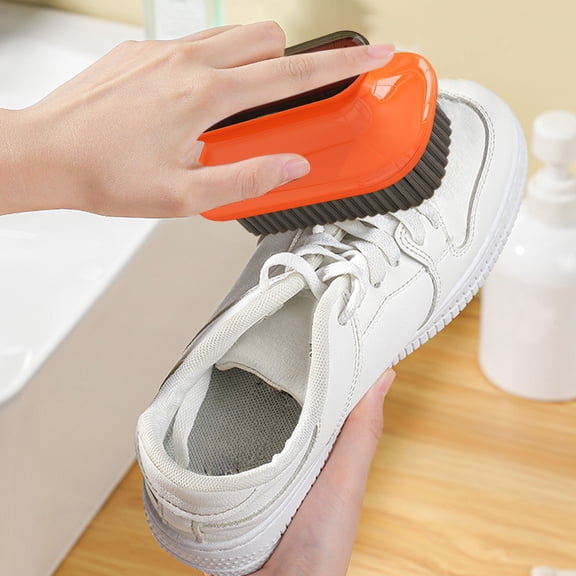 Gallickan Soft Bristle Shoe Brush, Multi-Purpose Clothes Cleaning Scrubber Tool, Gentle Household Applicator for Leather Footwear Polishing, Orange