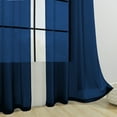 thumbnail image 1 of Gallickan Solid Sheer Curtains, Polyester Semi Shade Window Drapes 84 Inch, Rod Pocket Living Room Decorative Panel, Navy, 1 of 6
