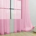 thumbnail image 1 of Gallickan Solid Sheer Curtains, Polyester Semi Shade Window Drapes 84 Inch, Rod Pocket Living Room Decorative Panel, Pink, 1 of 6