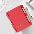 thumbnail image 1 of Gallickan Spiral Notebook, Coil Binding with Adhesive Notes Index Tabs, Creative Combo for Office or Ad Organization, Red, 1 of 6
