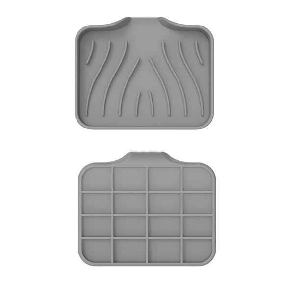 Gallickan Sponge Holder for Kitchen Sink, 2 Pack Mat for Kitchen Sink, Dish Soap Sponge Holder for Kitchen Organizers and Storage, Drying Mat for Kitchen, Gray