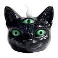 thumbnail image 1 of Gallickan Spooky Three-Eyed Black Cat LED Candle Lamp, Halloween Decor Flameless Tealight, Gothic Resin Tabletop Ornament, 1pc, 1 of 5