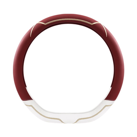 Gallickan Steering Wheel Cover, D-Shaped Thin Knob Protector, Universal Fit Anti-Slip Driving Aid with Heat Resistance Technology, Dark Red