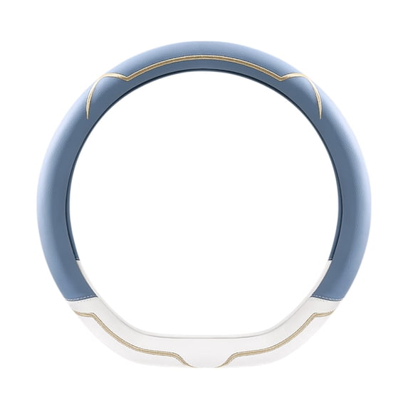 Gallickan Steering Wheel Cover, D-Shaped Thin Knob Protector, Universal Fit Anti-Slip Driving Aid with Heat Resistance Technology, Light Blue