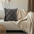 thumbnail image 1 of Gallickan Throw Pillows Cover for Couch, Decorative Pillows Case Cross Pattern Ultra-Soft Square Throw Pillow for Sofa, Bed and Couch Pillowcase 18x18 Inch, Dark Gray, 1 of 6