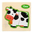 thumbnail image 1 of Gallickan Toddler Montessori Toys, Wooden Puzzle for 2-4 Year Old Kids Learning Toys, Educational Toy Sensory Toy Christmas Gifts, Cow, 1 of 1