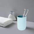 thumbnail image 1 of Gallickan Toothbrush Holder Set, 2 Modern Acrylic Bathroom Organizer Cups, Countertop Vanity Storage for Dorm, Apartment, Couple, and Family, Light Blue, 1 of 6
