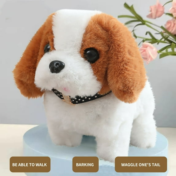Gallickan Walking Puppy Toys for Kids, Electronic Dog with Walking, Wagging Tail, Plush Interactive Pet Gifts for Toddlers 3 4 5 6