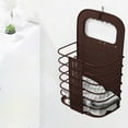 thumbnail image 1 of Gallickan Wall Laundry Hamper, Large Folding Mounted Basket for Dirty Clothes Storage, Plastic Bathroom Organizer Space Saving, Coffee, 1 of 6