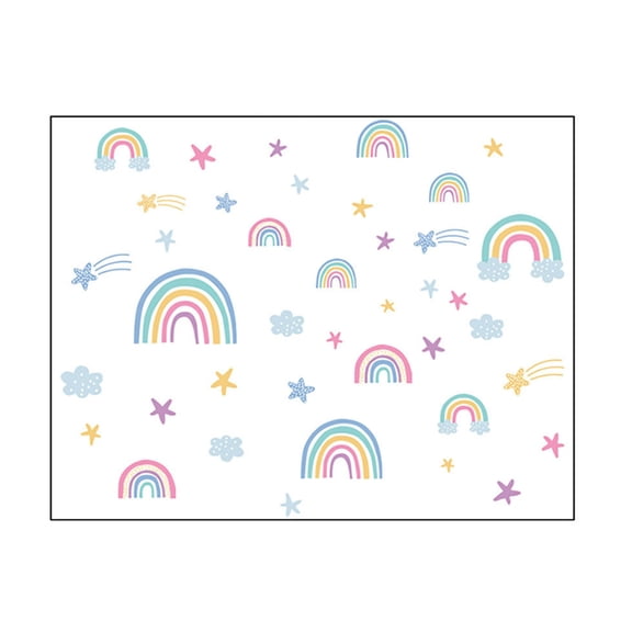 Gallickan Wall Stickers, Rainbow Star Decals, Glow in The Dark Wall Art, Removable Wall Decor, for Bedroom Living Room