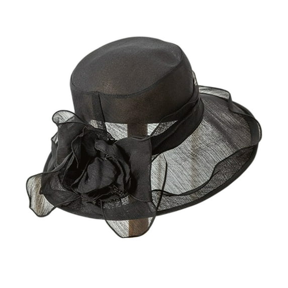 Gallickan Women's Hat, Tea Party Accessories Style Sun Protection Elegant for Outdoor Events Fashion, Black
